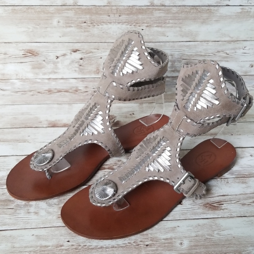 ASH Gladiator Taupe & Silver Sandals size 38